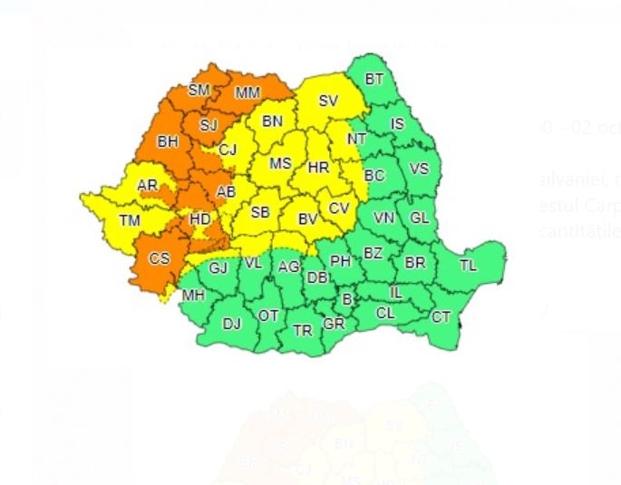 COD PORTOCALIU de ploi abundente la Cluj